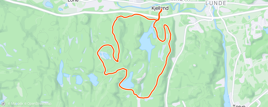 Map of the activity, Kjellandsvannet rundt