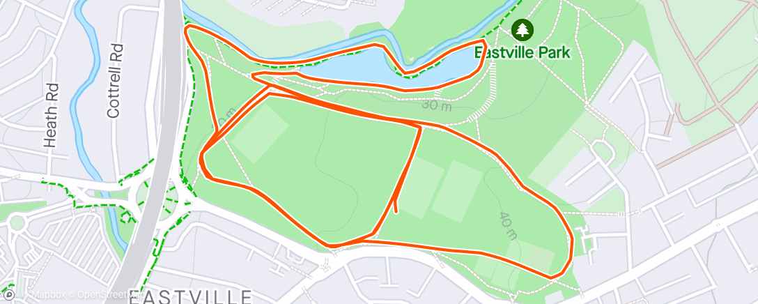 Map of the activity, Eastville Parkrun