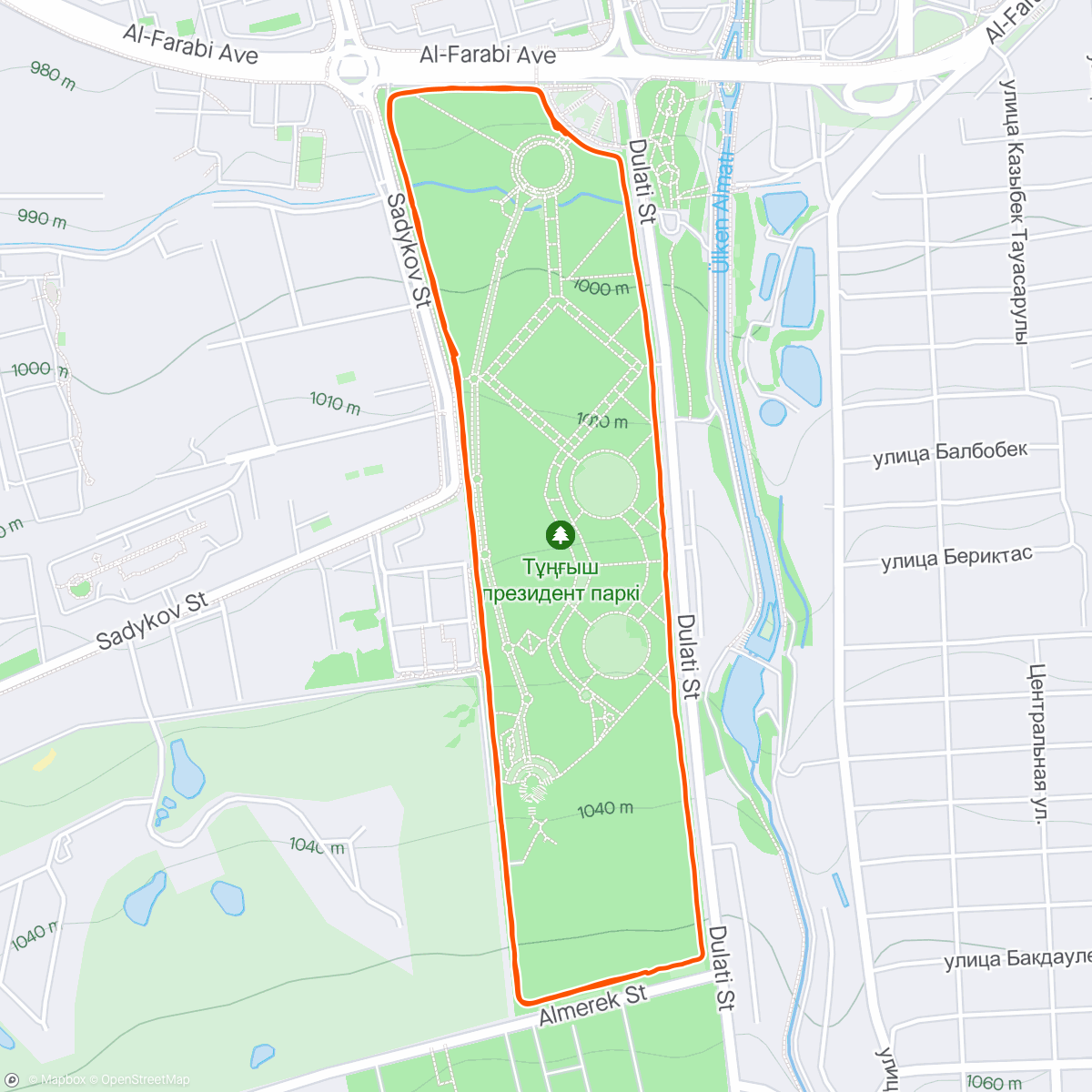 Карта физической активности (Президентский Парк 6К)