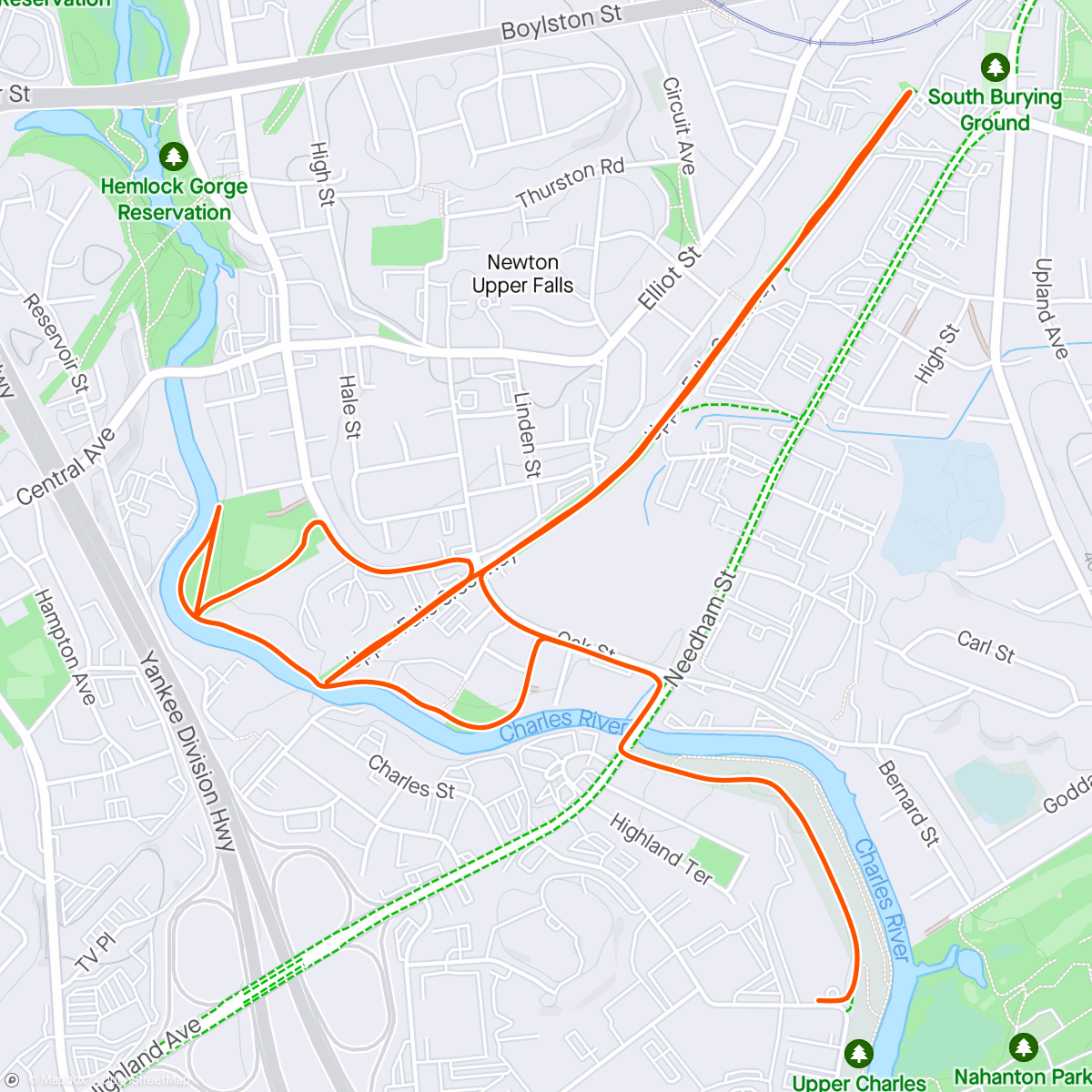 Map of the activity, Running after biking —like in the old days