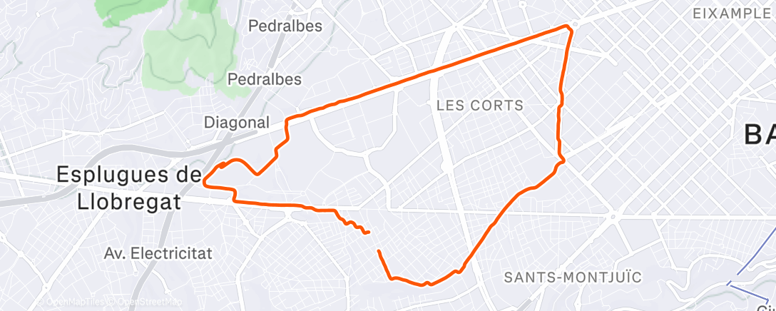 Map of the activity, Course à pied le matin