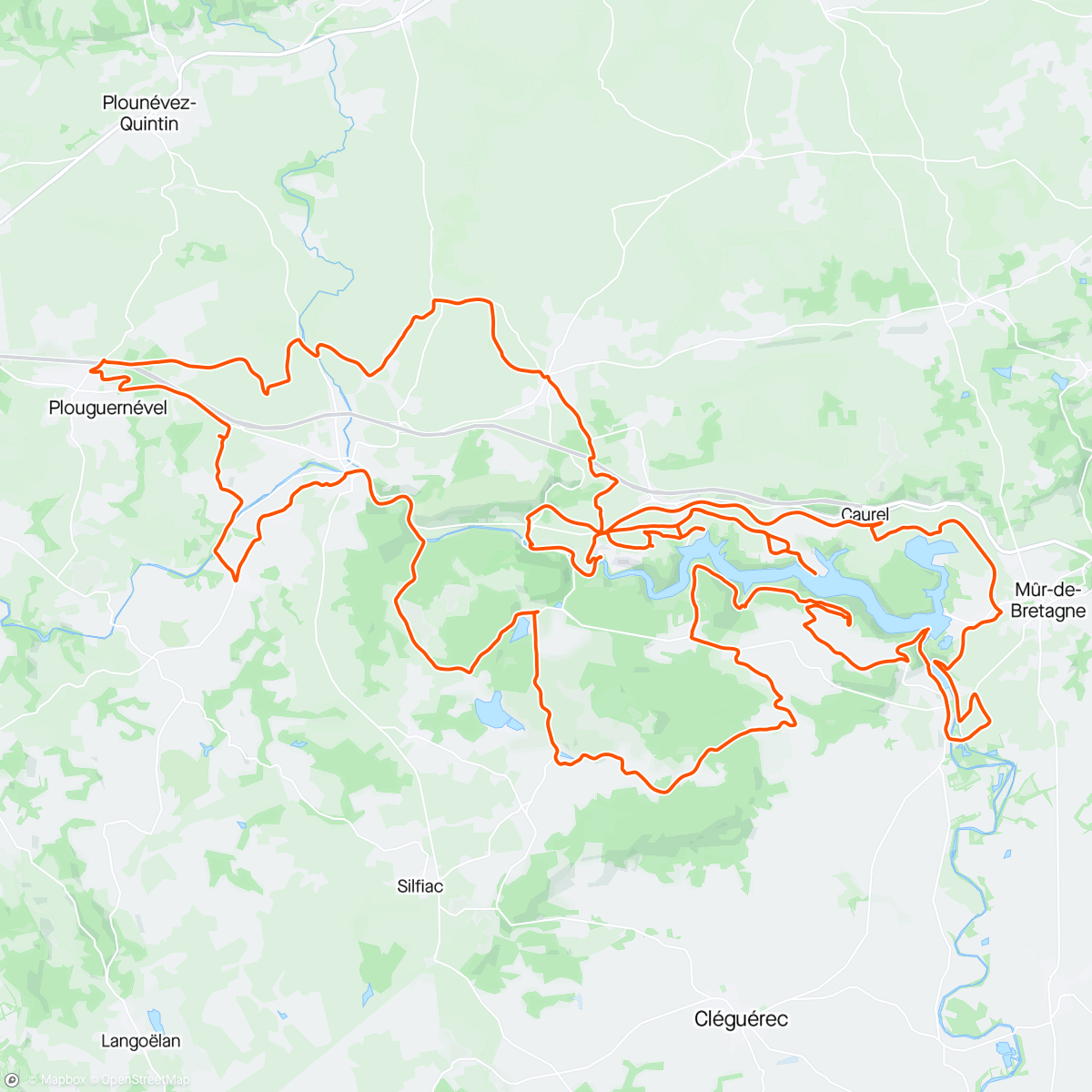 Map of the activity, Le tour du lac de Guerledan en gravel