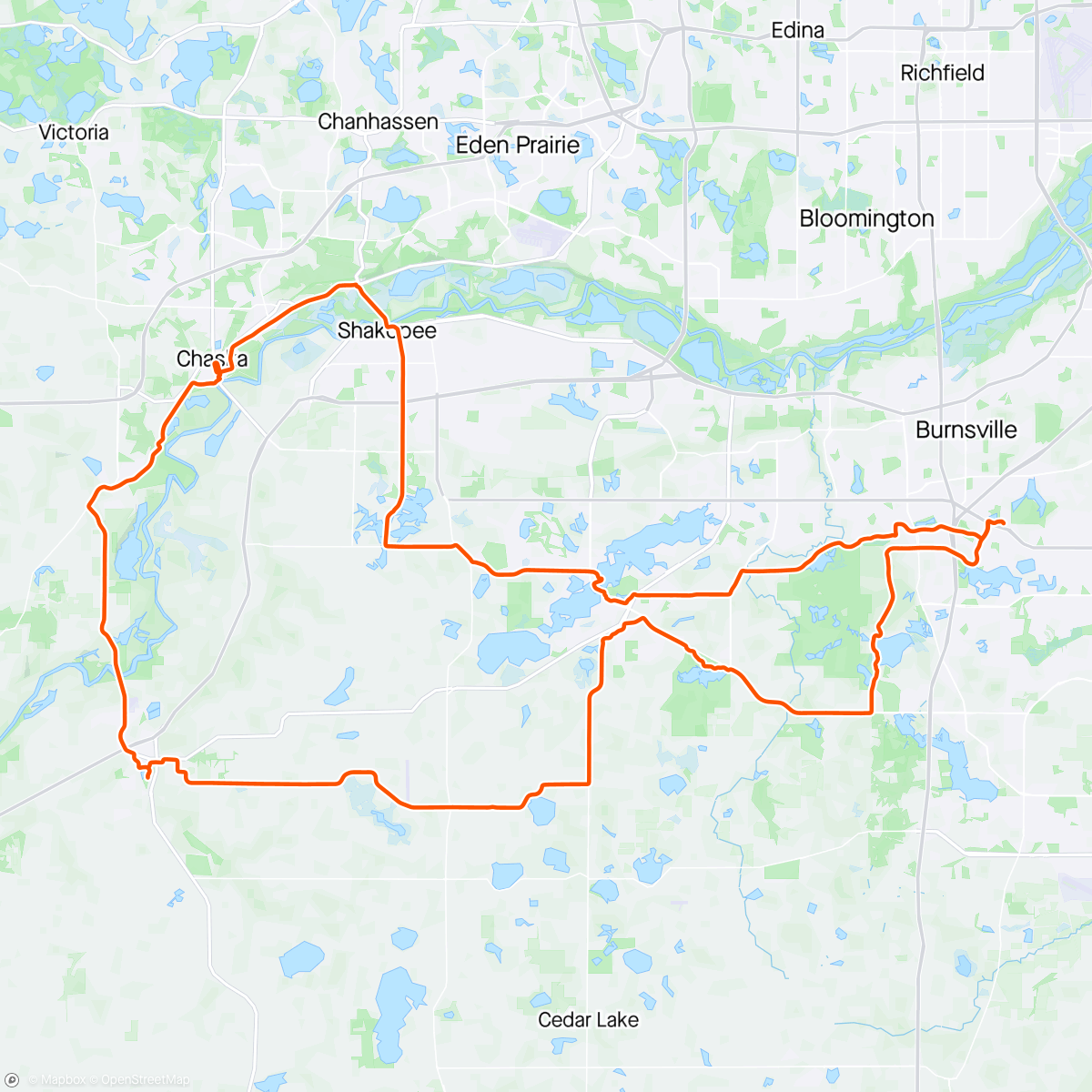 Map of the activity, Carver Jordan Ride