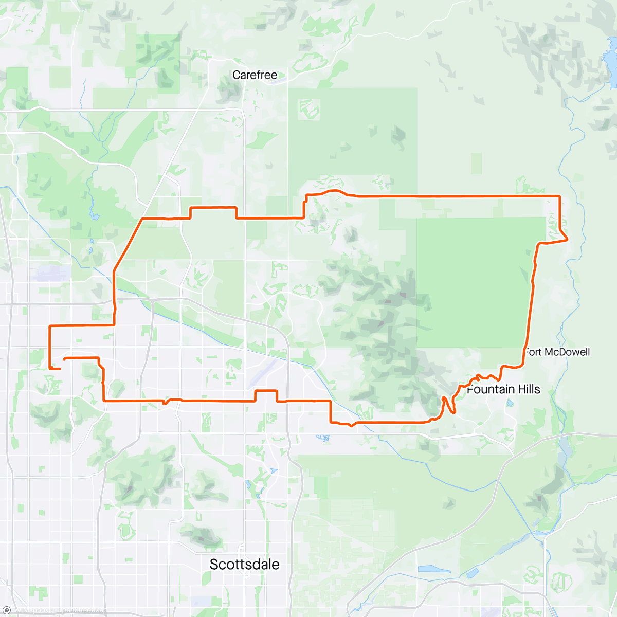 Mapa da atividade, Fountain Hills Loop