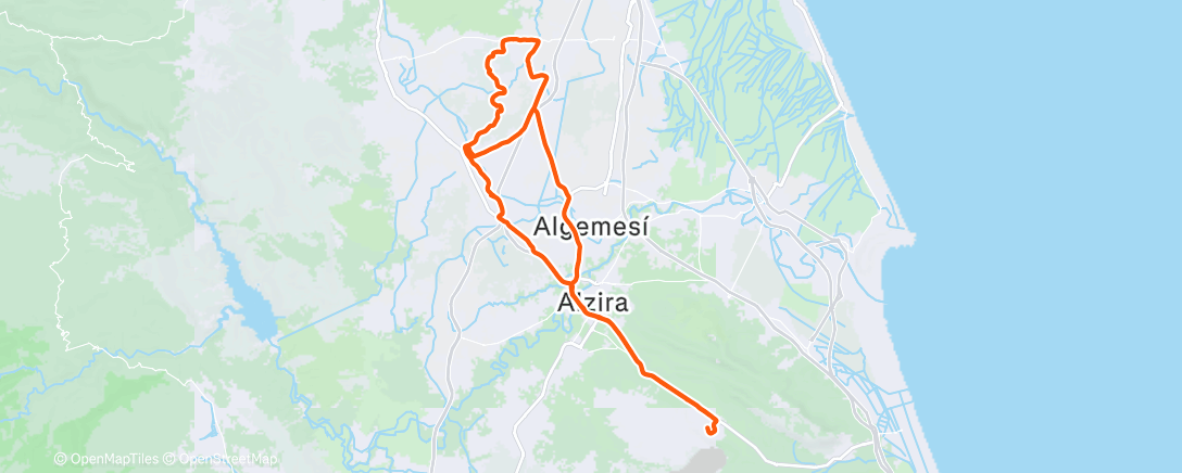 Map of the activity, Bicicleta por la mañana