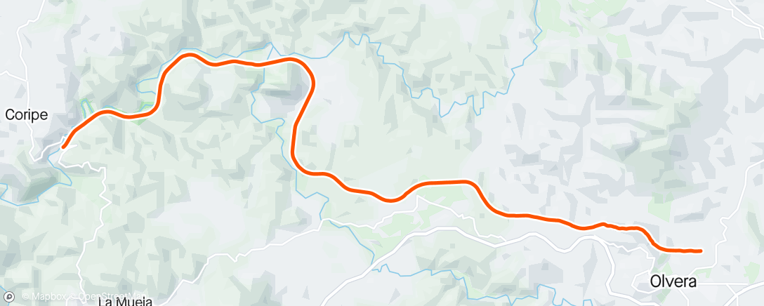 Map of the activity, Via verde Coripe-Olvera