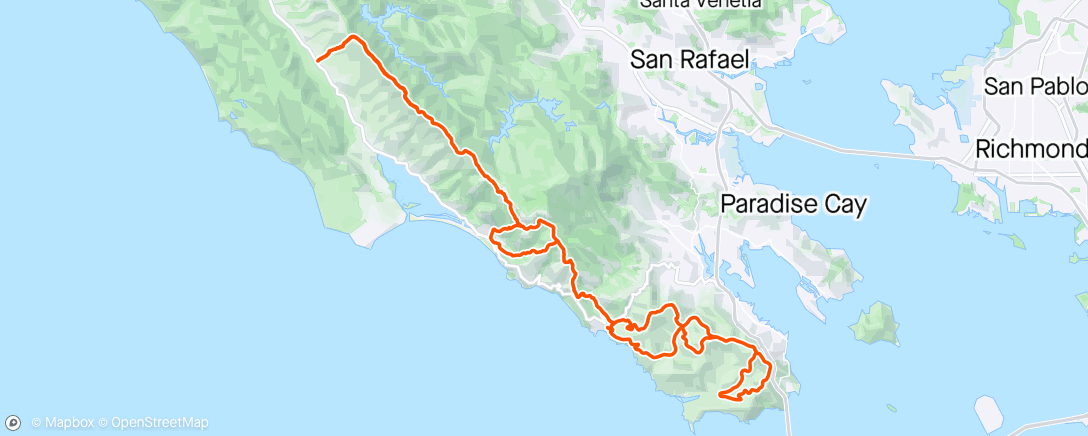 Map of the activity, Miwok 100K - 3rd female 🙂