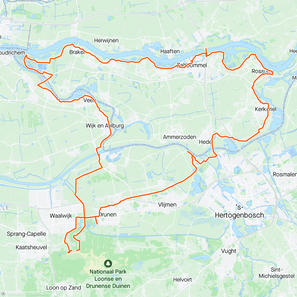 Map of the activity, Ochtendrit op gravelbike 🌦️⛈️