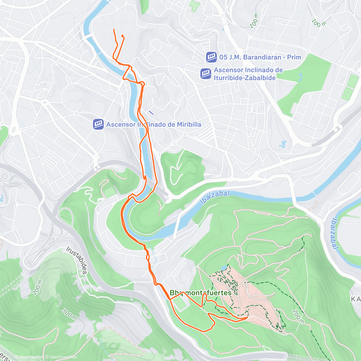 Map of the activity, Found the mtn bike park