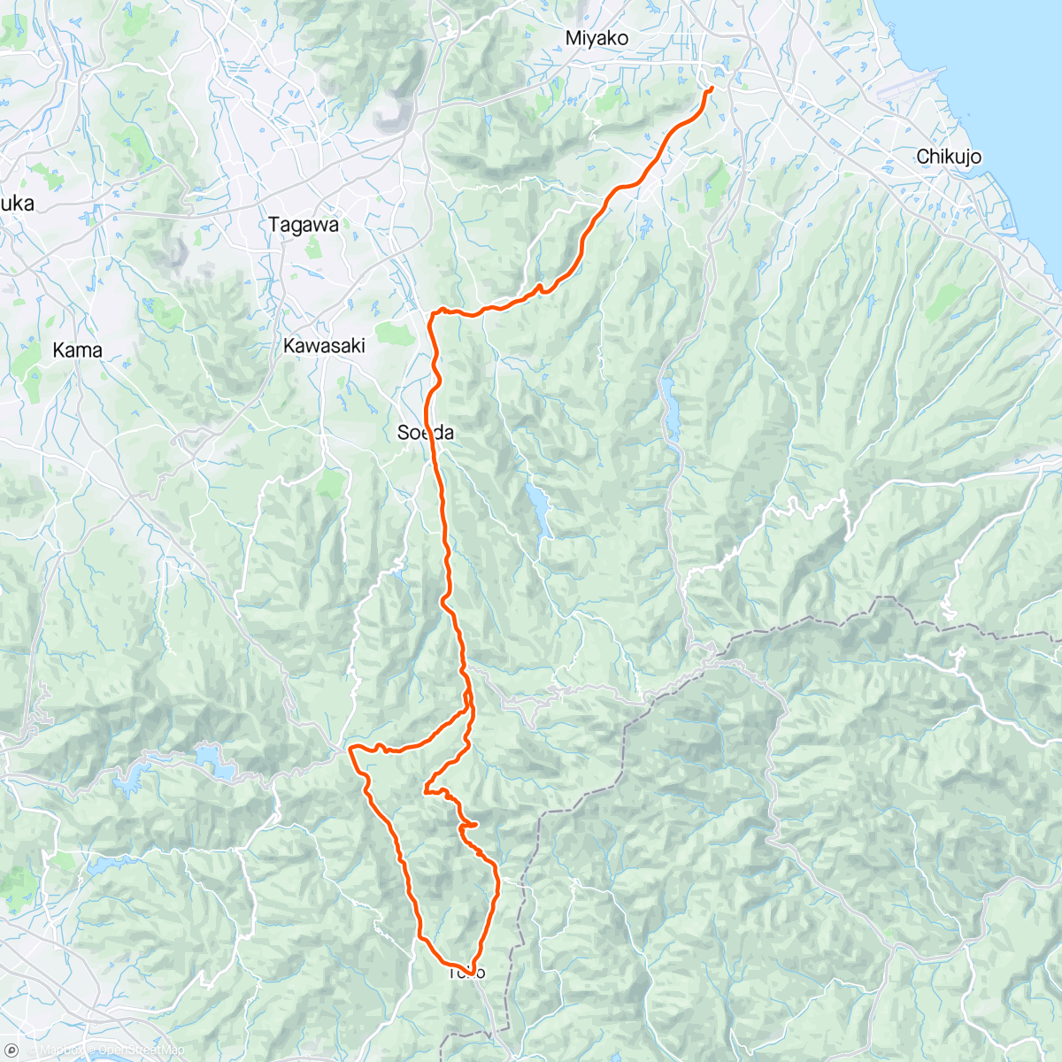 Map of the activity, Morning Ride - Toho