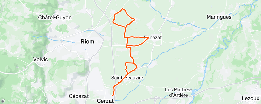 Map of the activity, Sortie vélo dans l'après-midi