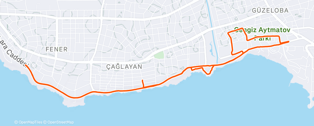 Map of the activity, Sunday Morning Run