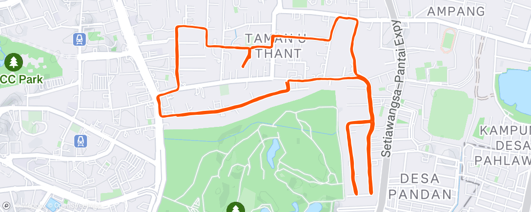 Map of the activity, Morning Run