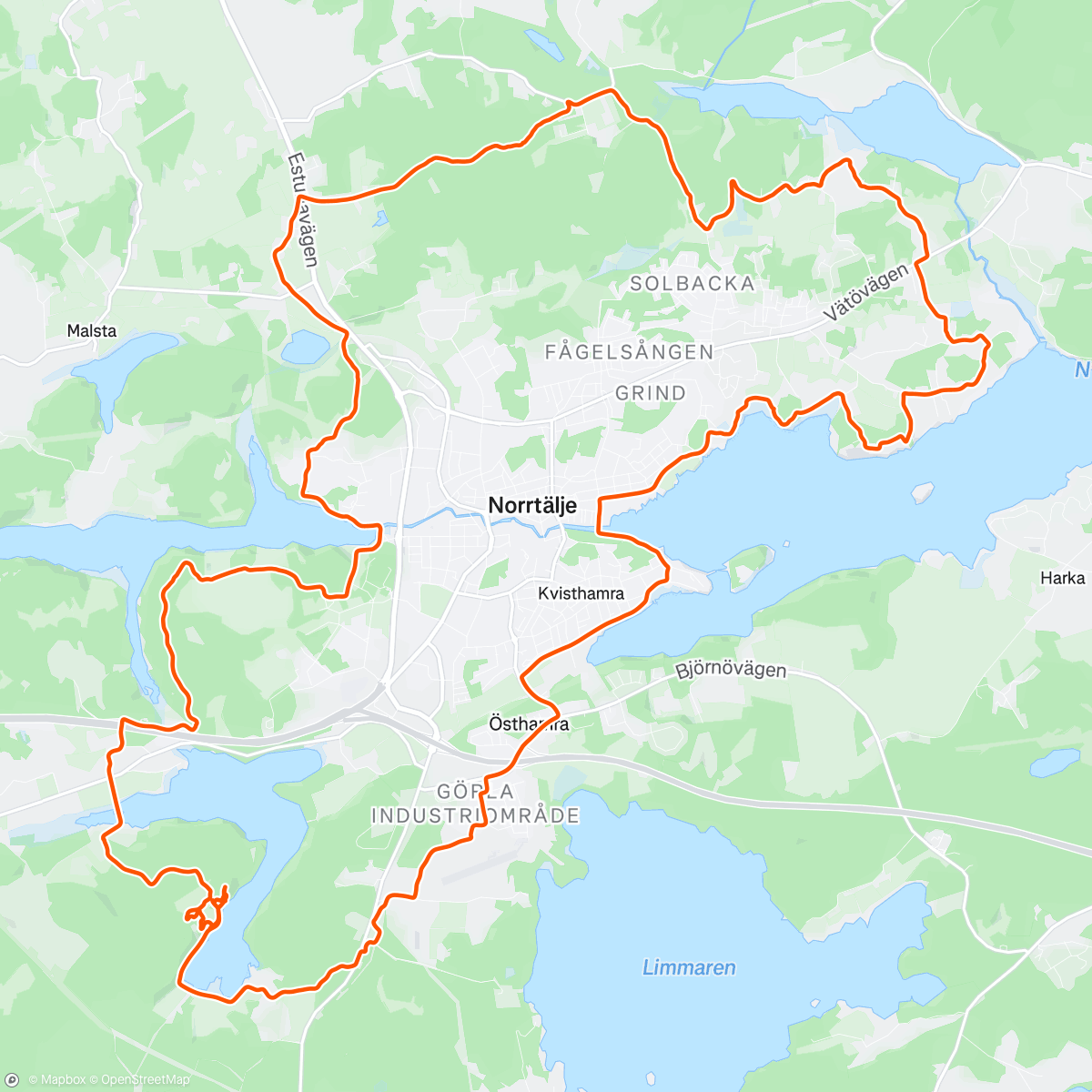 Карта физической активности (Mtb Runt Norrtälje👍🏼🚴🏻)