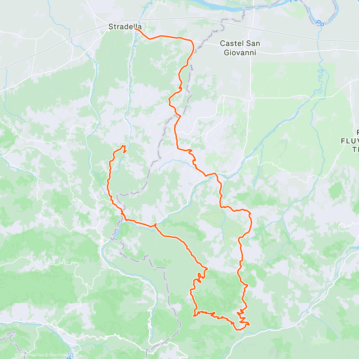 Map of the activity, Giro in oltre Po'