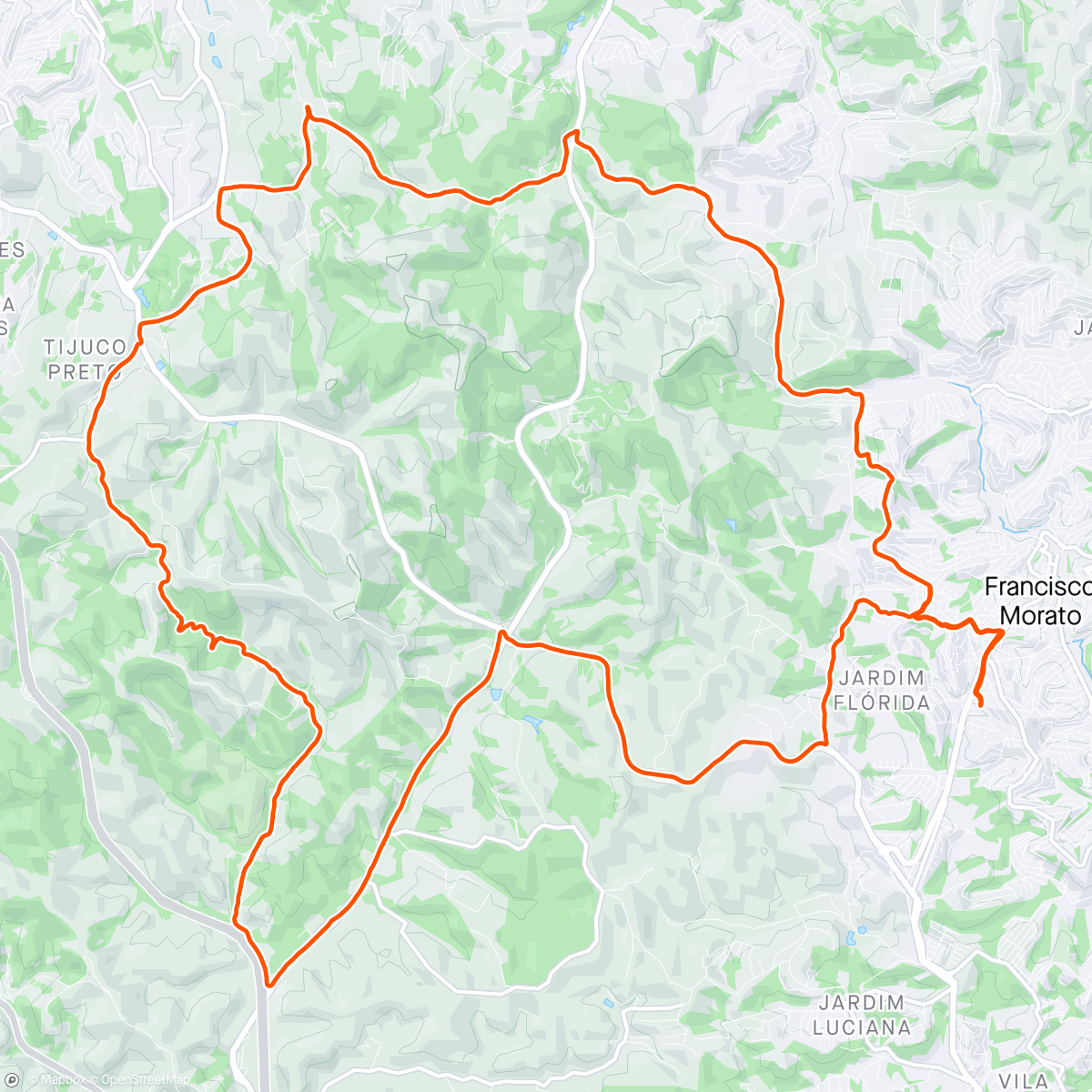 Map of the activity, Pedal Noturno de Terça feira, com os brutos Aldieres e Michel.