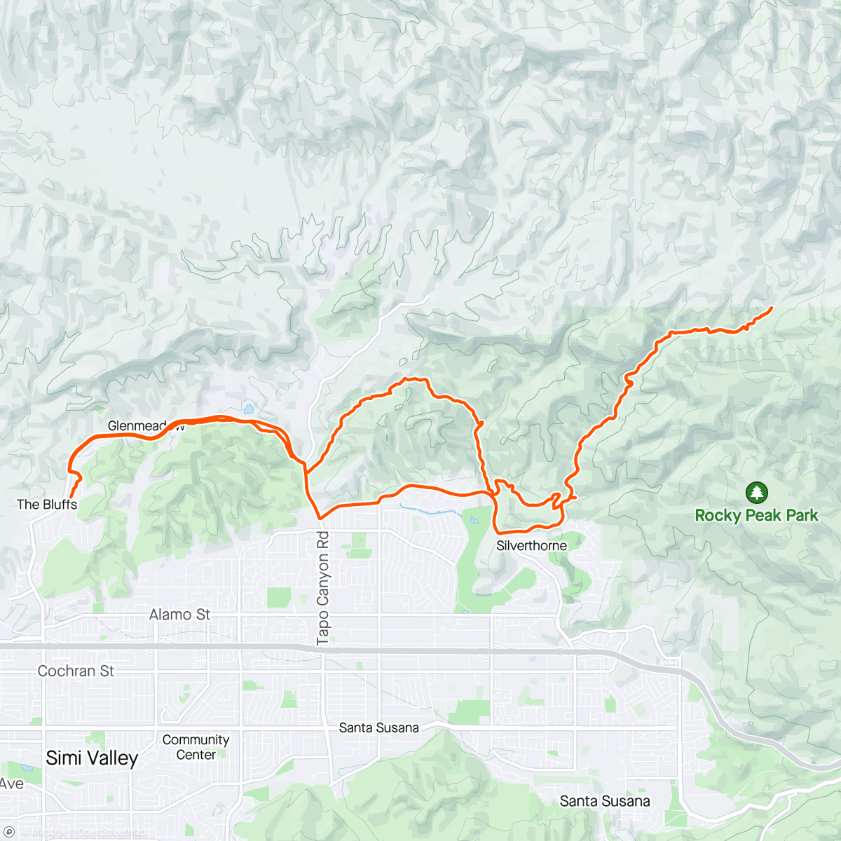 Mapa de la actividad, Tapo Canyon with Kris