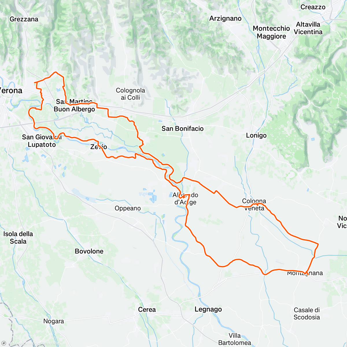 Map of the activity, BDC 12052025...Recupero Attivo nella Bassa veronese...col Gruppetto Scaligero