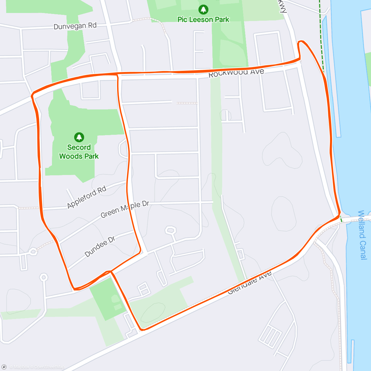 Map of the activity, Thursday - Garmin says I’m peaking 🤩 but my race is next weekend 🤦‍♂️