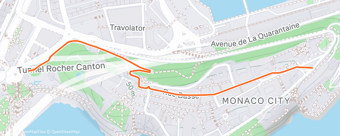Map of the activity, Morning run