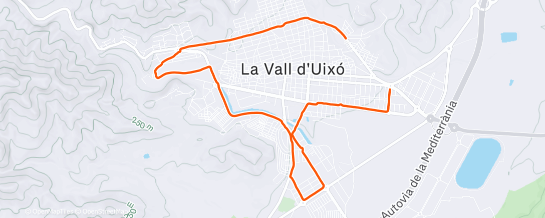 Map of the activity, Carrera de tarde