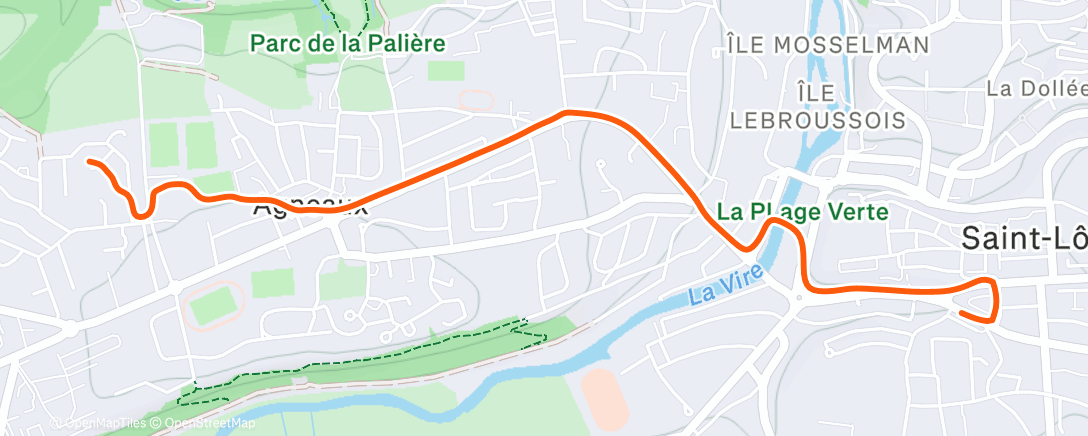 Map of the activity, Course à pied le matin