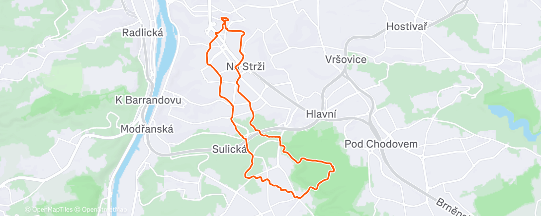 Map of the activity, Běh! BĚH! Asi po měsíci!