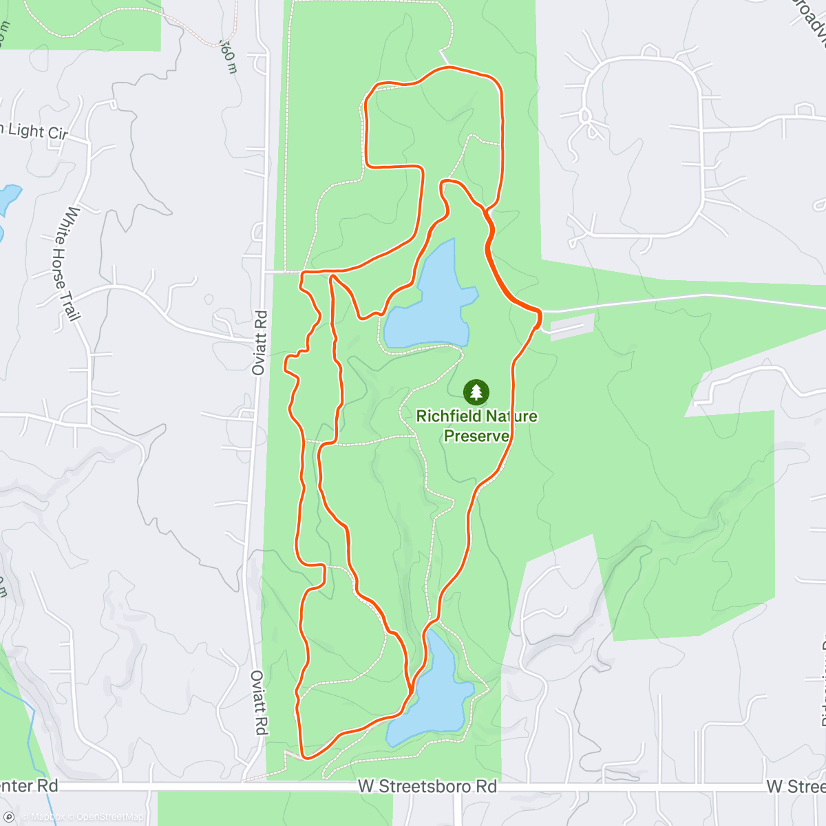 Map of the activity, Sunshine at the Cabin fever 5 miler