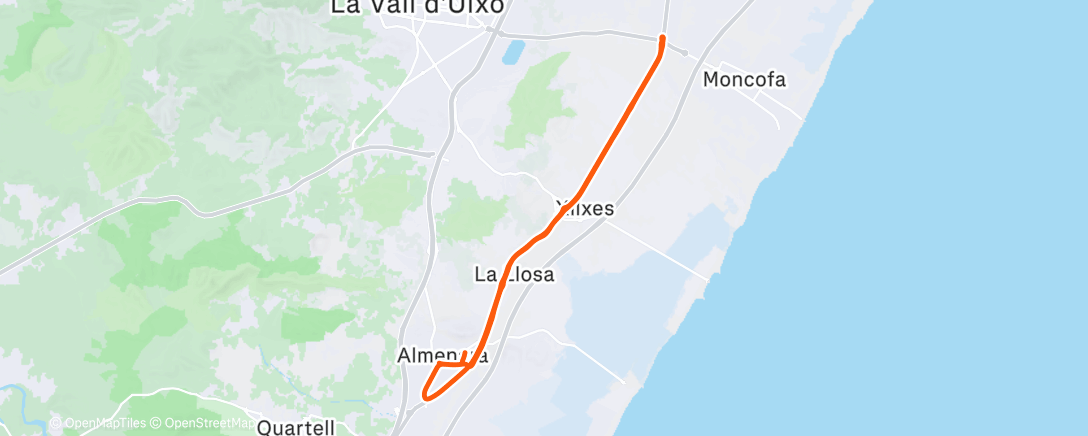 Карта физической активности (Bicicleta a la hora del almuerzo)