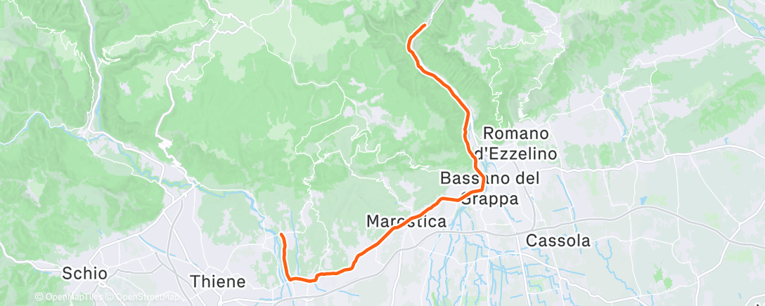 Map of the activity, Valstagna