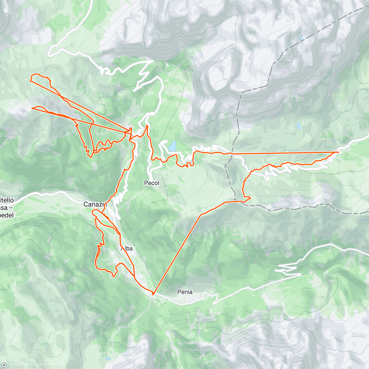 Map of the activity, Val di Fassa - продължаваме без ръце