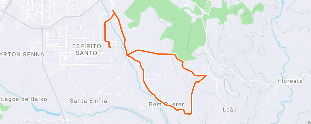 Map of the activity, Pedalada em mountain bike elétrica matinal