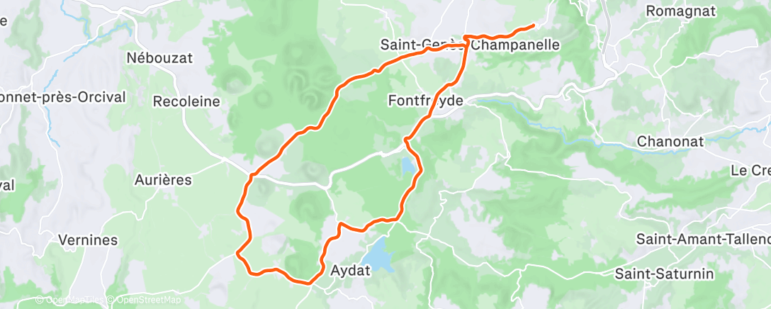 Map of the activity, Sortie route dans l'après-midi