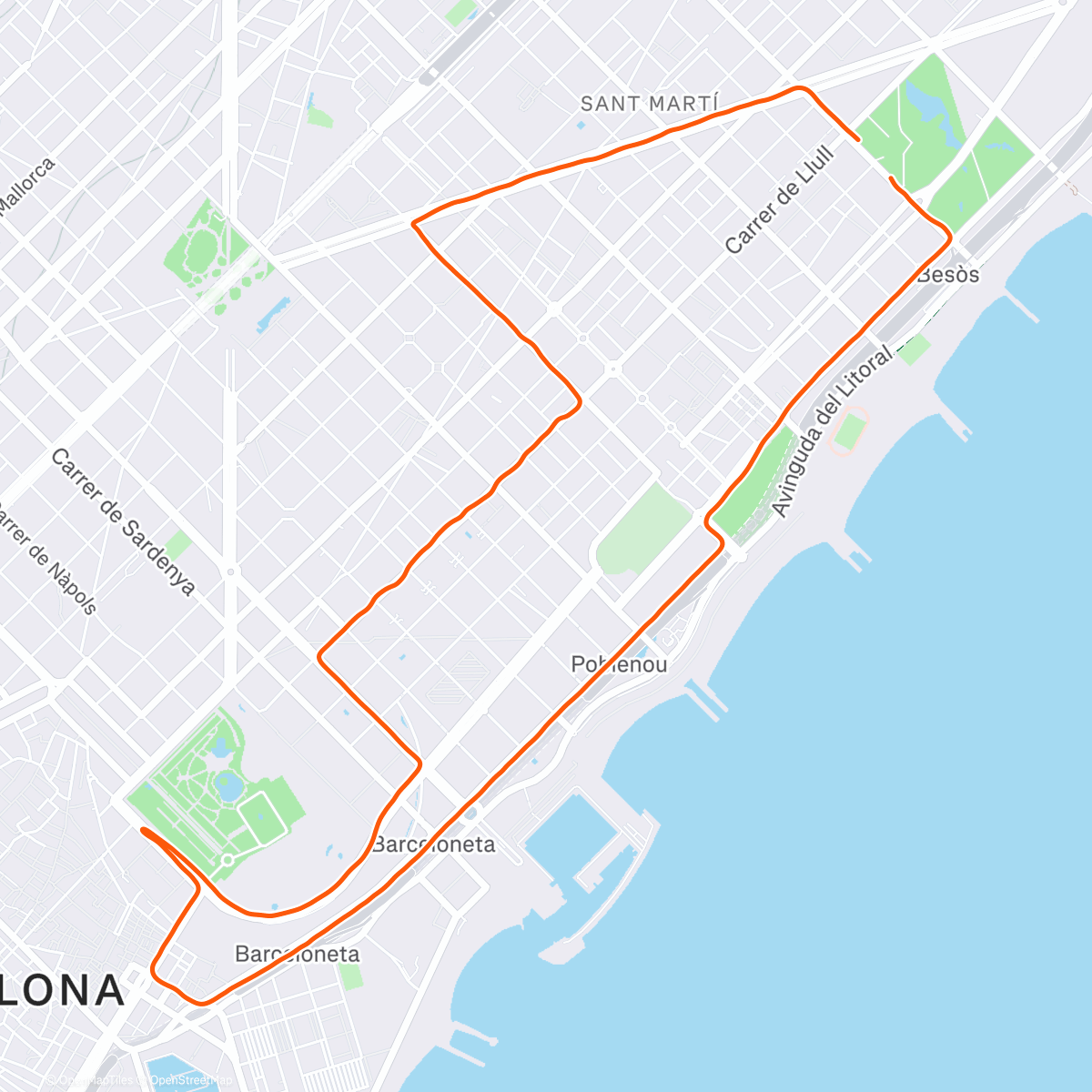 Map of the activity, Cursa dels Nassos