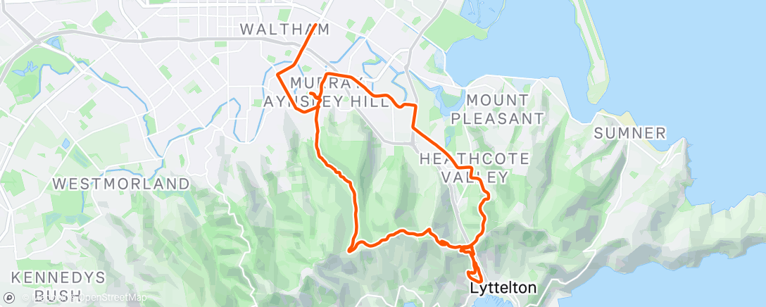 Map of the activity, Night Mountain Bike Ride