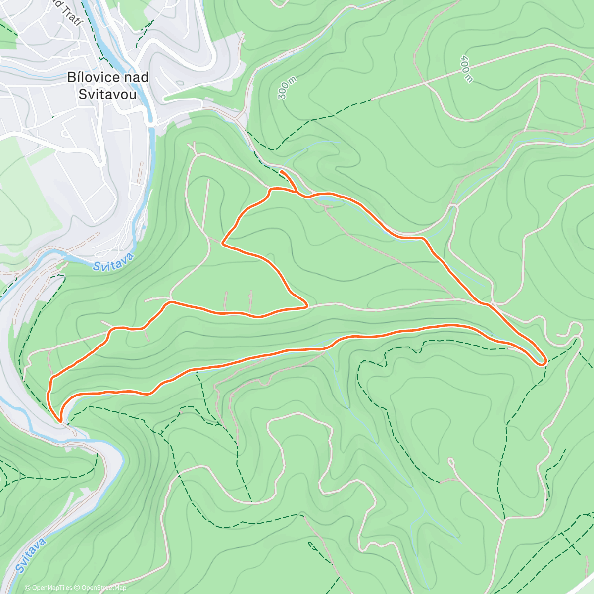 Map of the activity, Vánoční běh 4. Flek