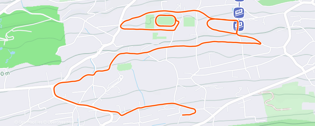Map of the activity, Course à pied le midi