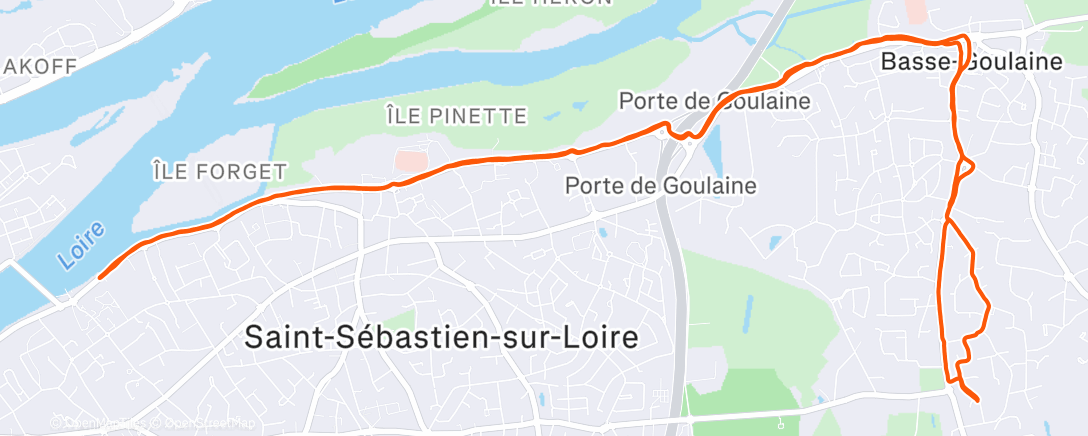 Map of the activity, Footing qlqs gammes + 15' et 2x5'/1' allure marathon + rac