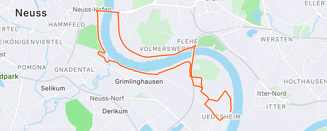 Map of the activity, Lauf am Morgen