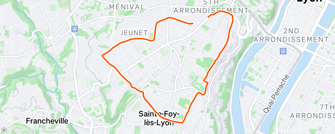 Map of the activity, Course à pied dans l'après-midi