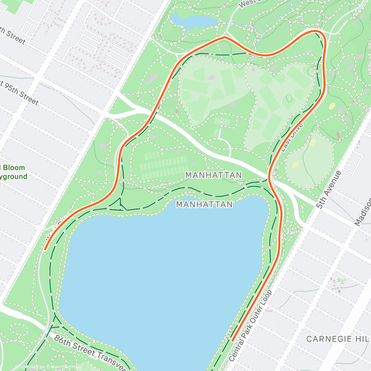 Карта физической активности (Zwift - New York)