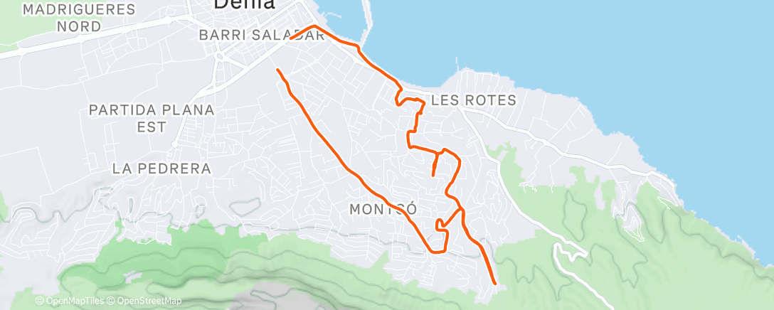 Map of the activity, Morning Run