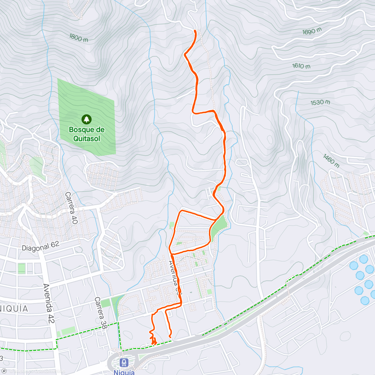 Map of the activity, Caminata con la flaquirris