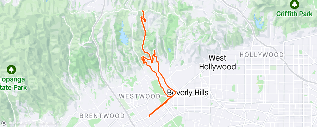 Map of the activity, Benedict Canyon