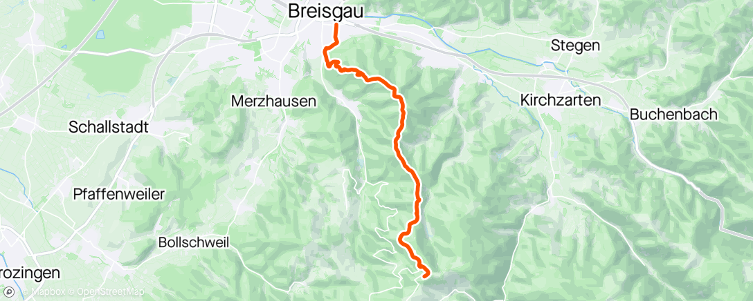 Mapa da atividade, POW hike