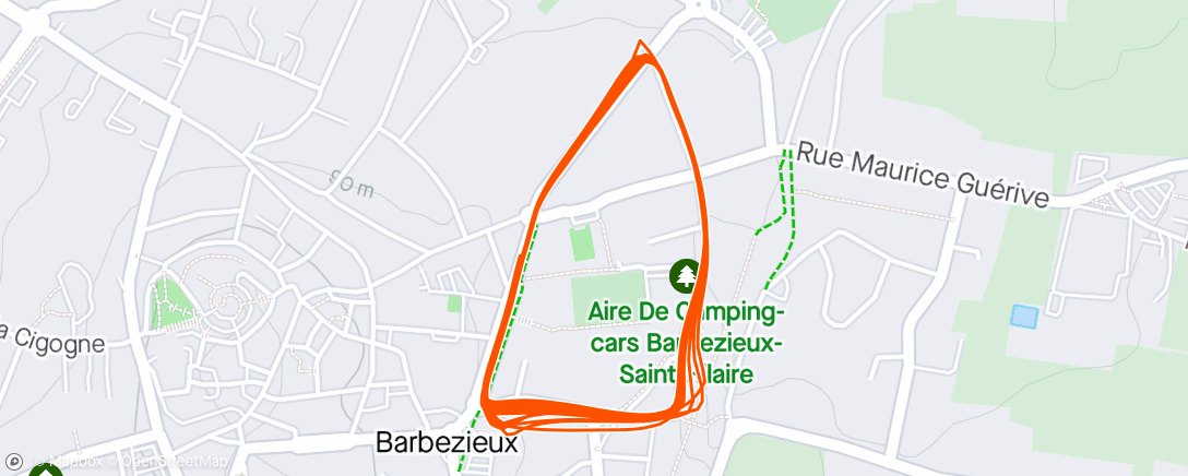 Mapa de la actividad, Sortie vélo en soirée