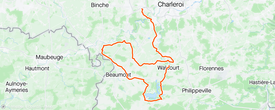 Map of the activity, Sortie 53x11 Walcourt 🌧❄