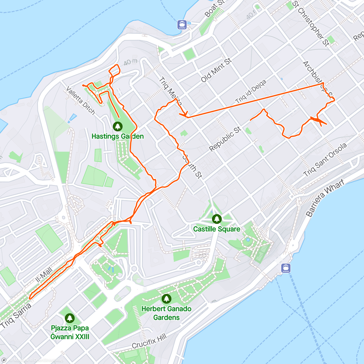 Map of the activity, Jet Lag Recovery in Valletta