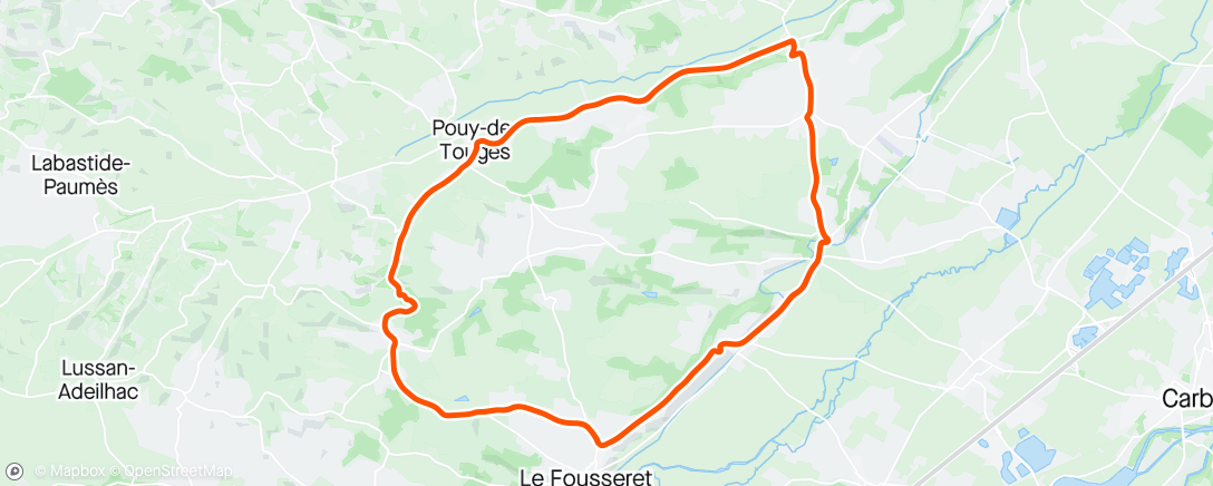 Mapa de la actividad, Le Tour du Fousseret 2ère étape