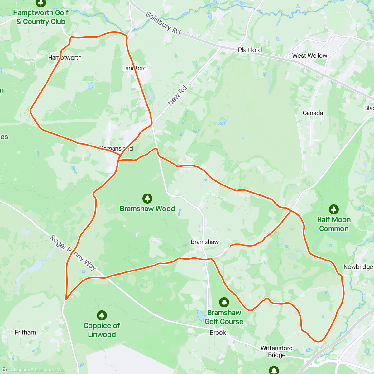Map of the activity, FulGaz - Northern New Forest